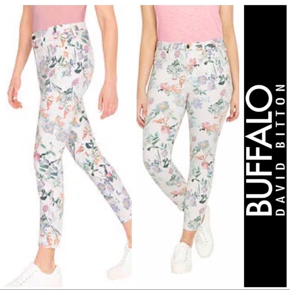 BUFFALO David Bitton Women’s High Rise Soft Stretch Ankle Skinny Jeans BOTANICAL